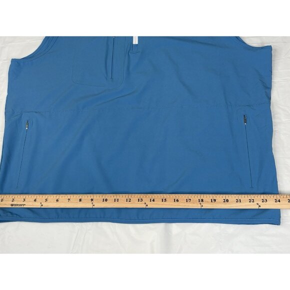 Peter Millar Crown Crafted Men’s XXL Flex Adapt ½ Zip Pullover Golf Vest Blue - Picture 11 of 15